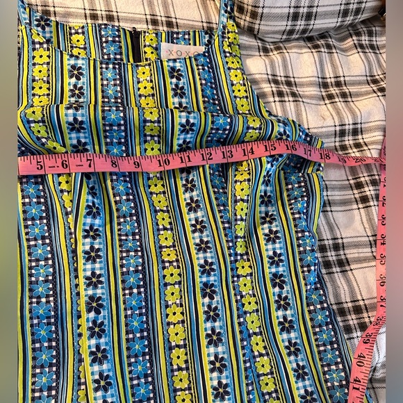 XOXO Green &Blue Floral Y2K Vintage 60’s Inspired Print Sleeveless Dress Size 11 - Picture 15 of 15